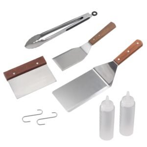 BBQ Spatulas Grill Scraper Griddle Spatula Set with Food Tongs