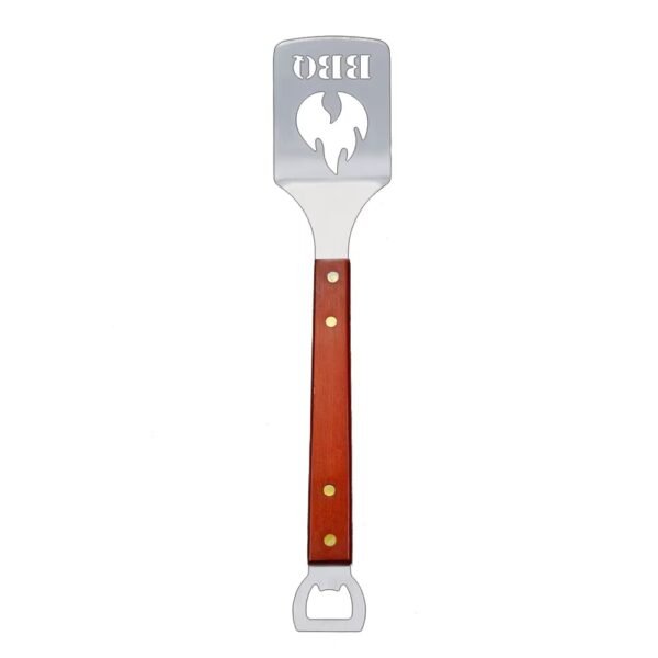imgi_449_Hbd20770582cc4daeab2b9fd86083c395P Wooden Handle Barbecue Bbq Spatula Grill Spatula with Bottle Opener