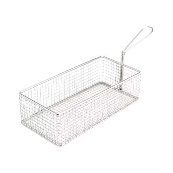 Non-stick Grilling Bbq Grill Net Rectangle French Fries Basket With Handle