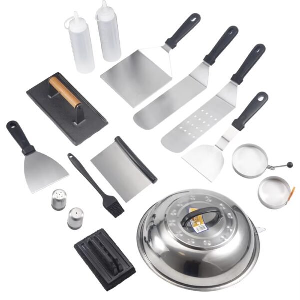 BBQ Grill Flat Top Turner with Spatulas Scraper