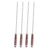 4pcs Barbecue Stainless Steel Bbq Grill Kebab Skewers with Wooden Handle