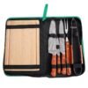 Grill Tools Bag Set with Cutting Board Knife