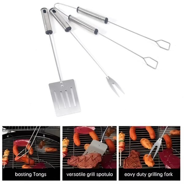 3 Piece Barbecue Accessory Outdoor Bbq Tools Set