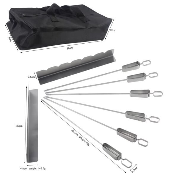 imgi_451_H25f9a803c94e41748b4c75e666667defD Shish Kabob Skewers for Grilling with Slider Barbecue Skewer Holder