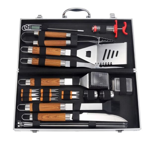 imgi_451_Hfeab7a981fef41bc99b6549f3507372bj BBQ Grill Tools Set Barbecue Tools Kit with Aluminum Case