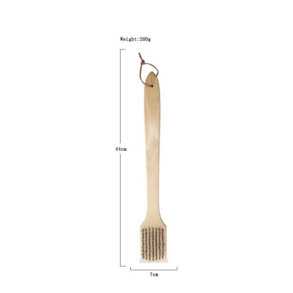 Wholesale Brush Stainless Steel Bristles BBQ Grill Brush and Scraper with Wooden Handle