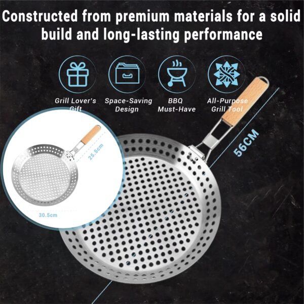 Barbecue Basket Drain Basket Grill Plate with Handle