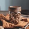 Kitchen Accessories Thread Type Mason Spice Jar Food Grade Borosilicate Glass Storage Jars With Airtight Acacia Wooden Lid