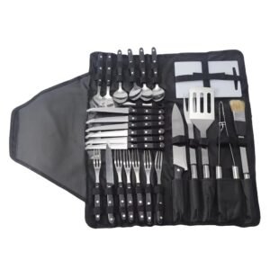 BBQ Tool Set with Fork Spoon Knife Outside Kitchen