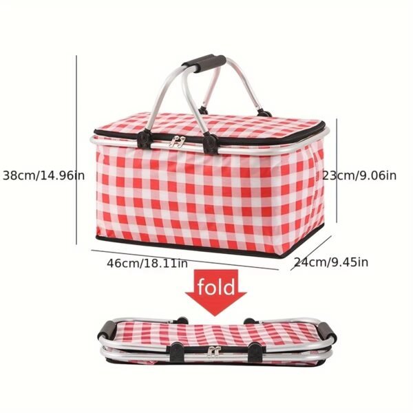 Insulated Picnic Basket With Lid & Aluminium Handle