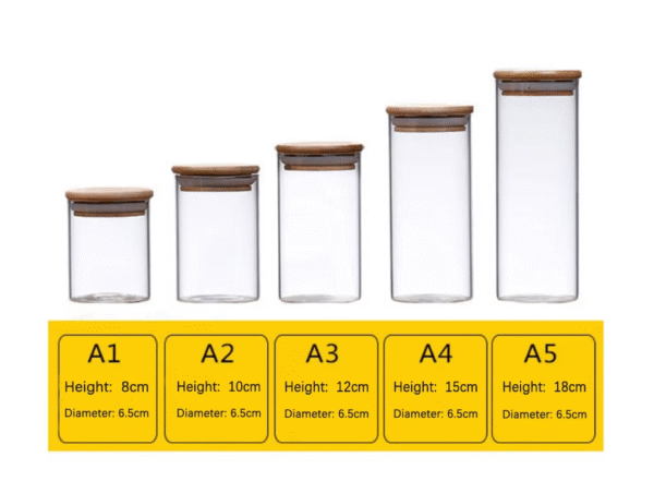 imgi_476_H46c35c492da24a18b8d0654e0a0bde231 Clear Glass Food Storage Spice Jars Containers with Airtight Bamboo Lid for Candy Cookie Rice Sugar Food Storage