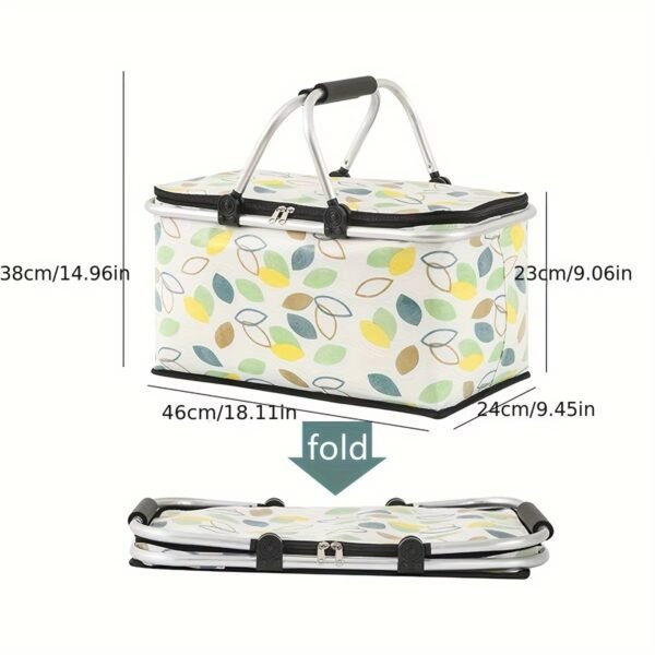 Insulated Picnic Basket With Lid & Aluminium Handle