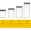 imgi_479_H7465024531894de4a5f0b47000e245809 Clear Glass Food Storage Spice Jars Containers with Airtight Bamboo Lid for Candy Cookie Rice Sugar Food Storage