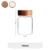 Kitchen Accessories Thread Type Mason Spice Jar Food Grade Borosilicate Glass Storage Jars With Airtight Acacia Wooden Lid