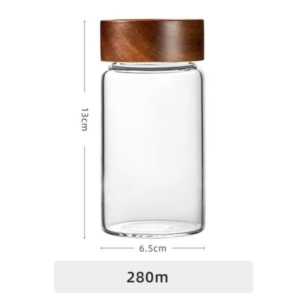 Kitchen Accessories Thread Type Mason Spice Jar Food Grade Borosilicate Glass Storage Jars With Airtight Acacia Wooden Lid