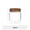 Kitchen Accessories Thread Type Mason Spice Jar Food Grade Borosilicate Glass Storage Jars With Airtight Acacia Wooden Lid