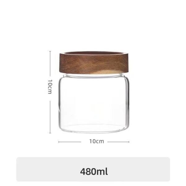 Kitchen Accessories Thread Type Mason Spice Jar Food Grade Borosilicate Glass Storage Jars With Airtight Acacia Wooden Lid