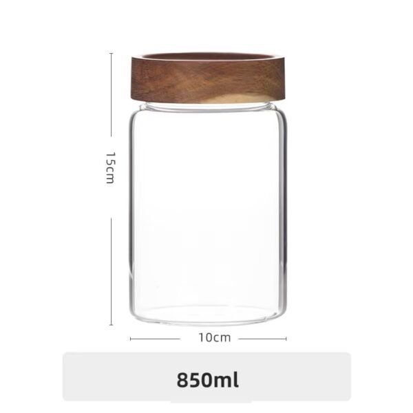 Kitchen Accessories Thread Type Mason Spice Jar Food Grade Borosilicate Glass Storage Jars With Airtight Acacia Wooden Lid