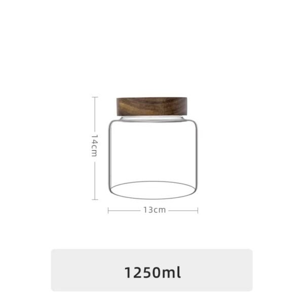 Kitchen Accessories Thread Type Mason Spice Jar Food Grade Borosilicate Glass Storage Jars With Airtight Acacia Wooden Lid