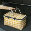 Insulated Picnic Basket With Lid & Aluminium Handle